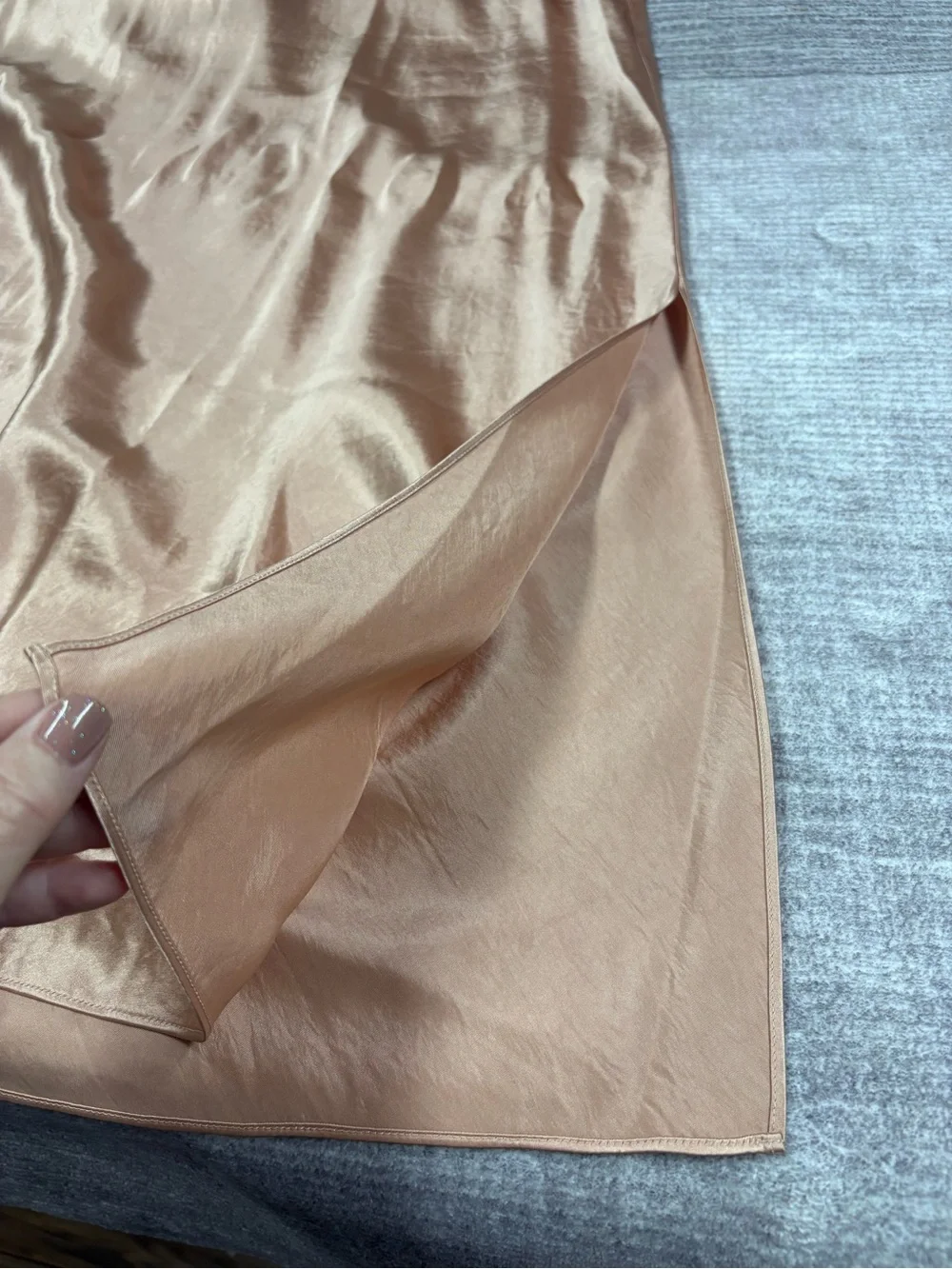 NWT Vince Side Slit Satin Midi Skirt Women’s XXL A Line Side Zip Elastic Waist